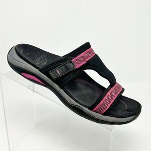 Abeo Women's Slip-On Sandals Black Pink Size 8 Casual Summer Sporty Sandals
